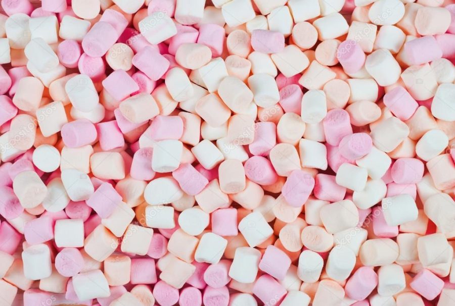 background or texture of mini marshmallows