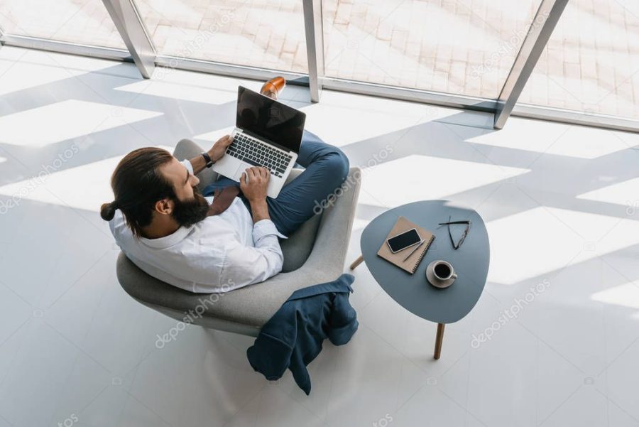 businessman using laptop