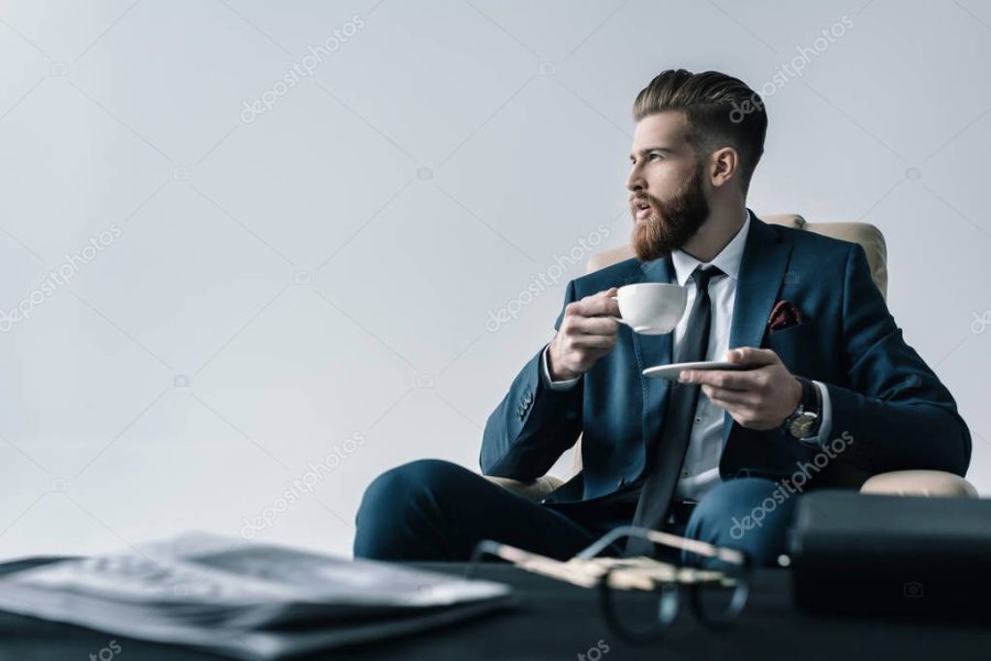 businessman with cup of coffee