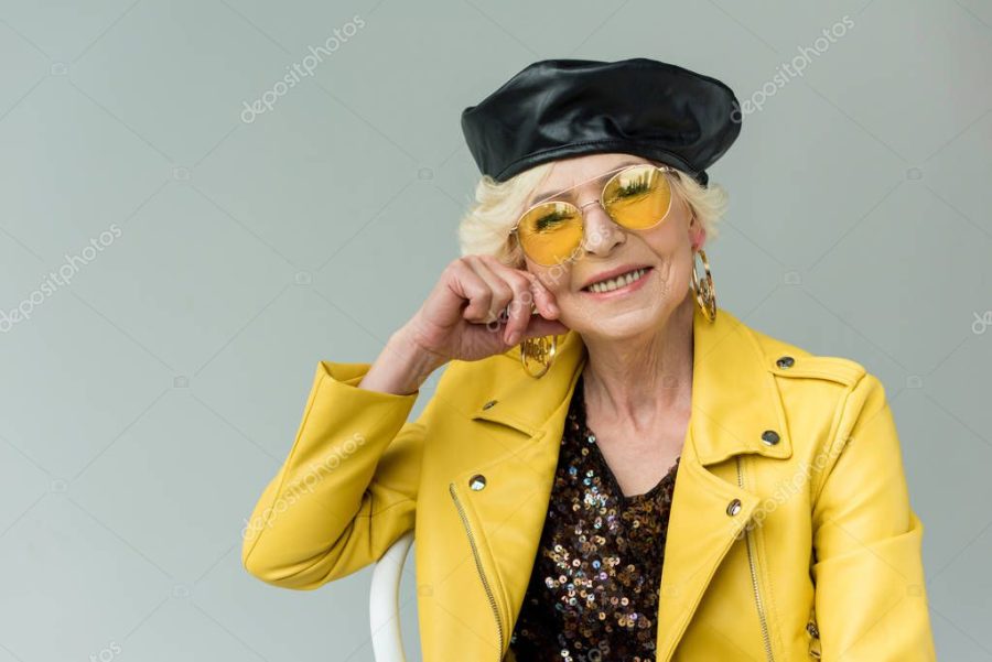 fashionable senior woman