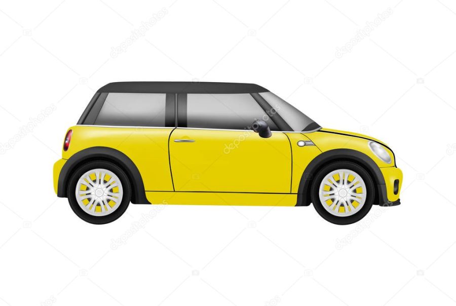 realistic model of a mini car in vector isolated on white background