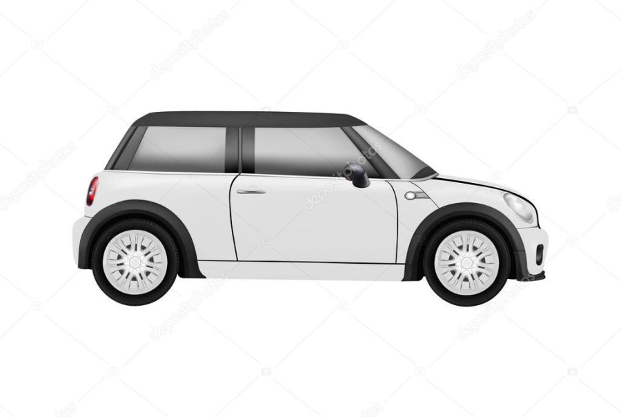 realistic model of a mini car in vector isolated on white background