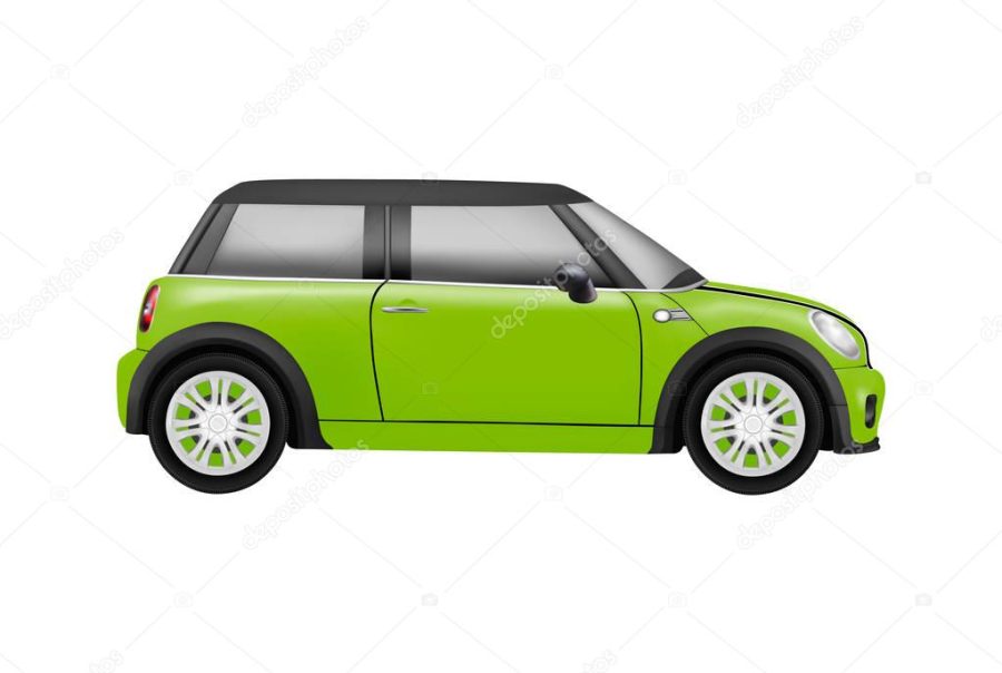 realistic model of a mini car in vector isolated on white background