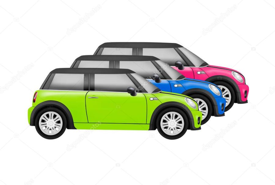 realistic model of a mini car in vector isolated on white background