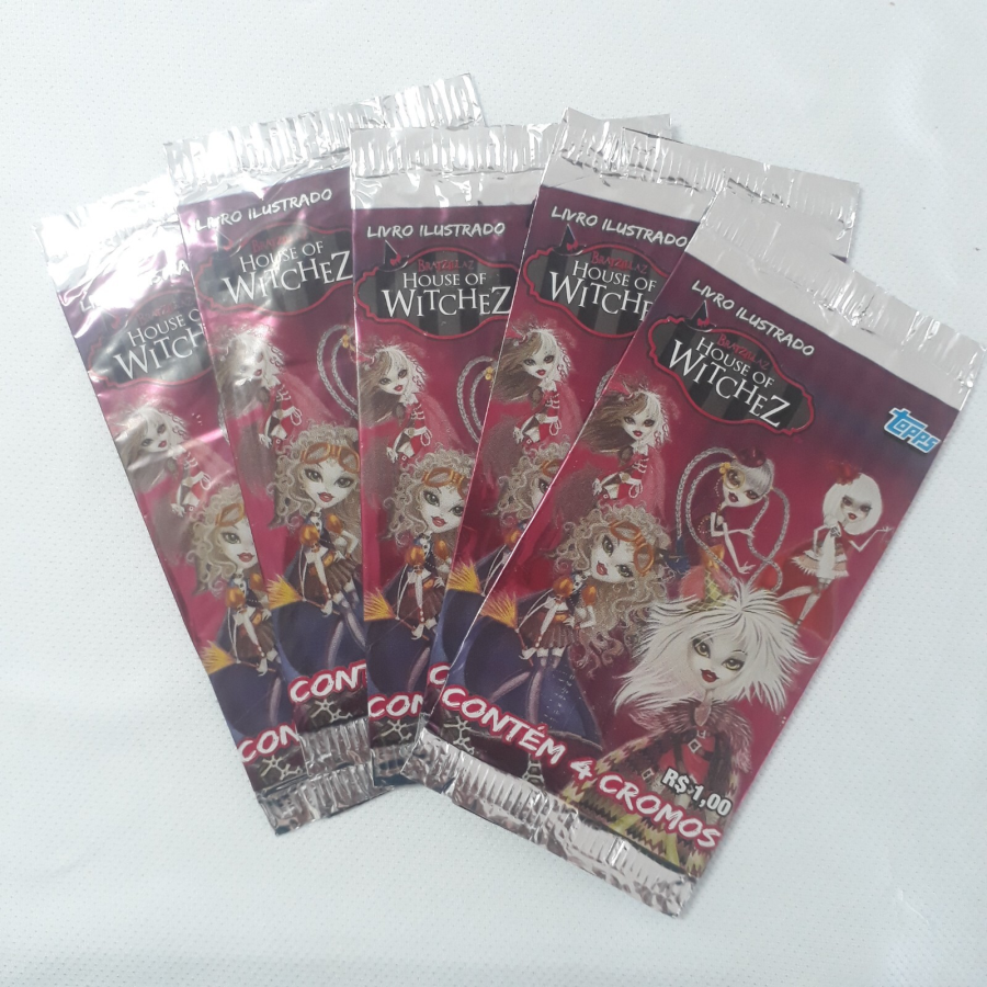 05 Packs w/ Stickers Topps Bratz Bratzillaz House of Witchez Brazilian Ed sealed