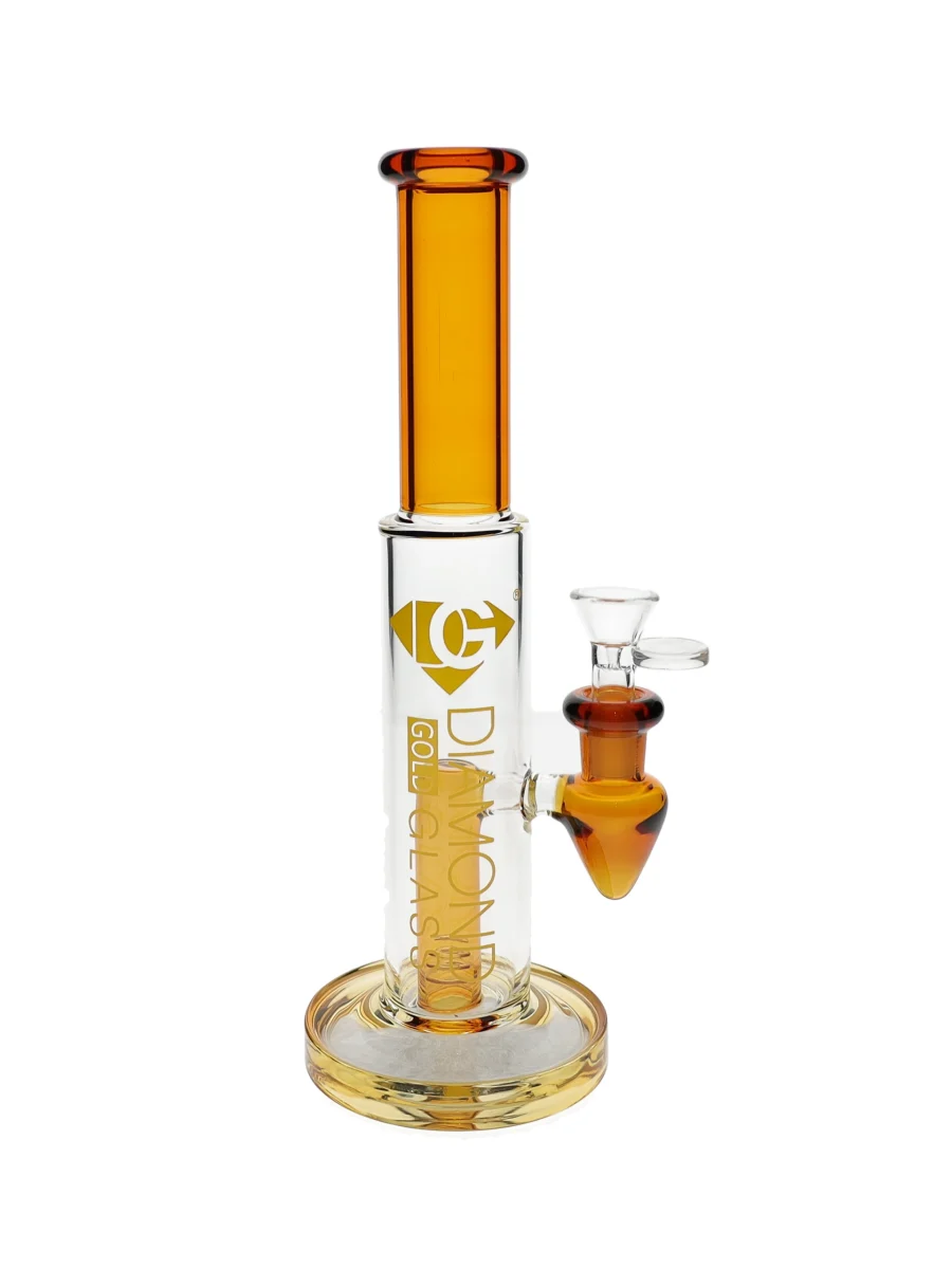 10" Cylinder Straight Tube Water Pipe by Diamond Glass