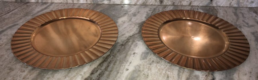 13" Charger Plates Gold W Unique Design-Set of 2-Thick Plastic-Brand New-SHIP24H