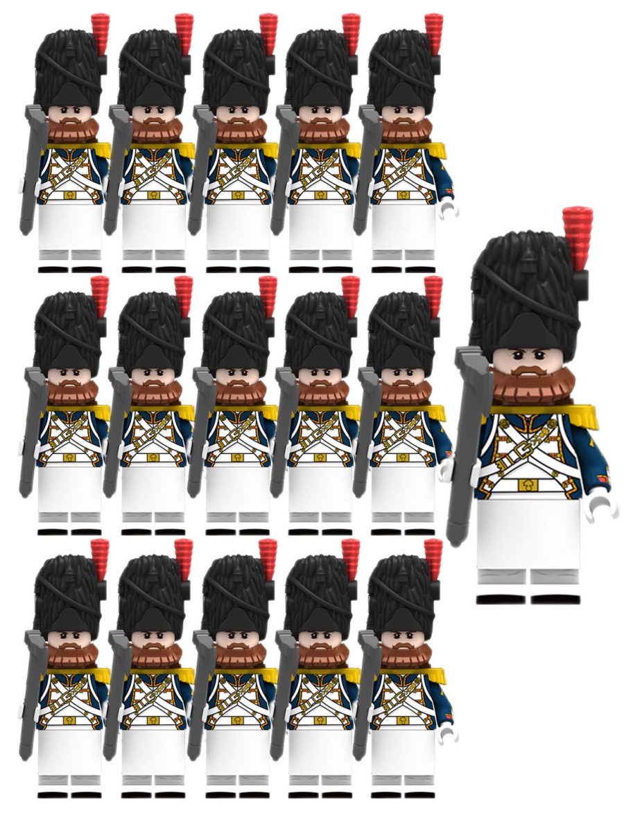 16pcs French Sappers Infantry Army Set Napoleonic Wars Custom Minifigure Toys