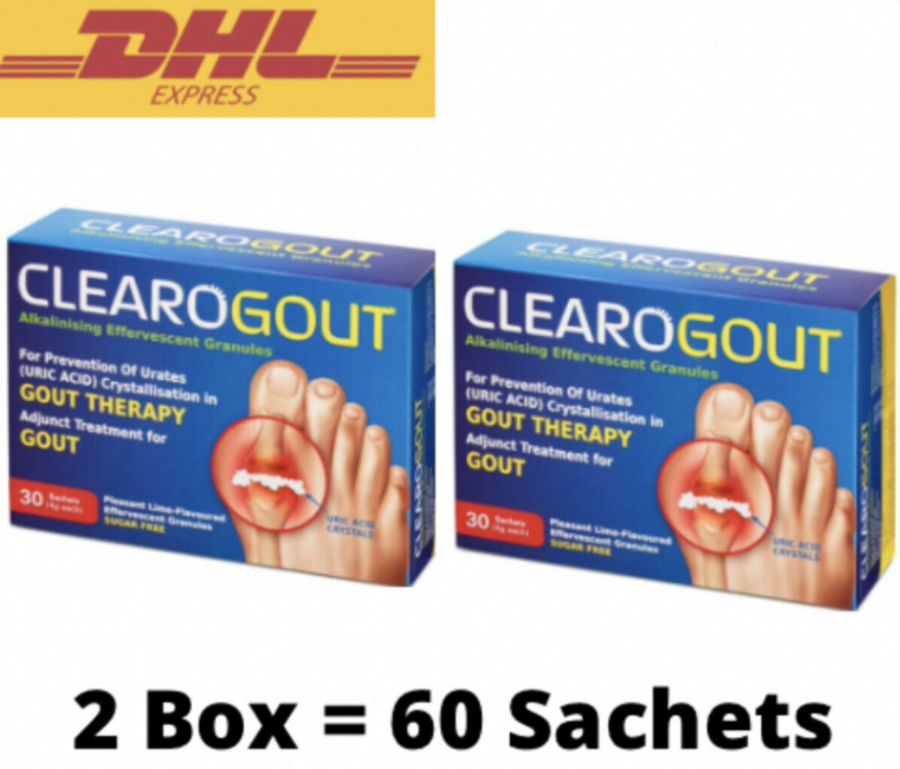 2X CLEAROGOUT Gout Therapy (30 sachets) Prevent Urates Uric Acid Crystallisation