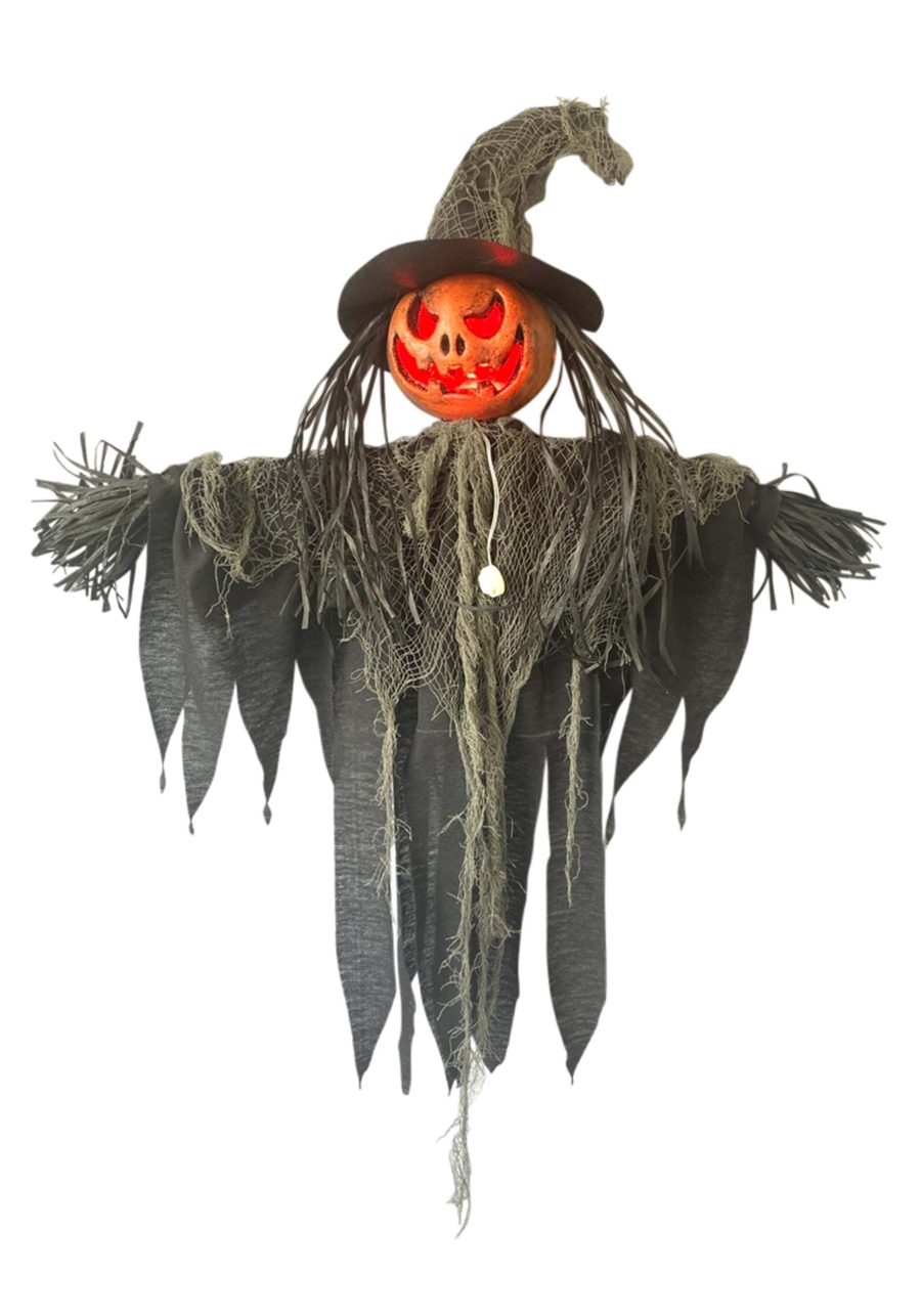 3 Foot Hanging Light Up Pumpkin Witch Prop