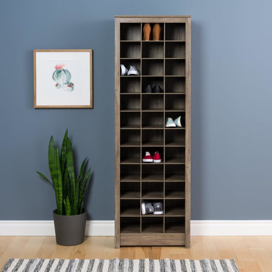 36 Pair Shoe Storage Rack, Drifted Gray