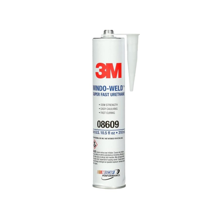 3M 08609 Window Glass Adhesive; Windo-Weld; Used For Bonding Replacement Auto Glass To Car Bodies; Polyurethane; 10.5 Ounce Cartridge; Paste