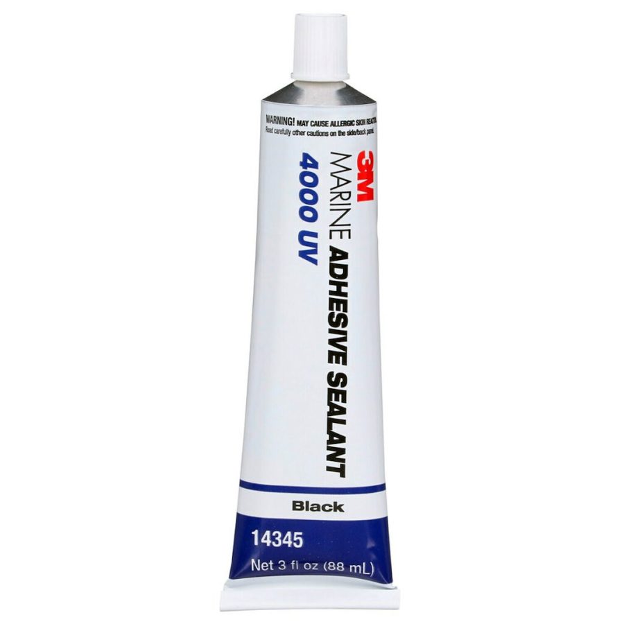 3M 14345 3M MARINE ADHESIVE SEALANT 4000 UV, Used To Bond Aluminum/ Wood/ Gelcoat And Fiberglass; For Marine Applications; 3 Ounce Tube; Operating Temperature Range -40 Degree Fahrenheit To +190 Degree Fahrenheit; Black; UV Resistant