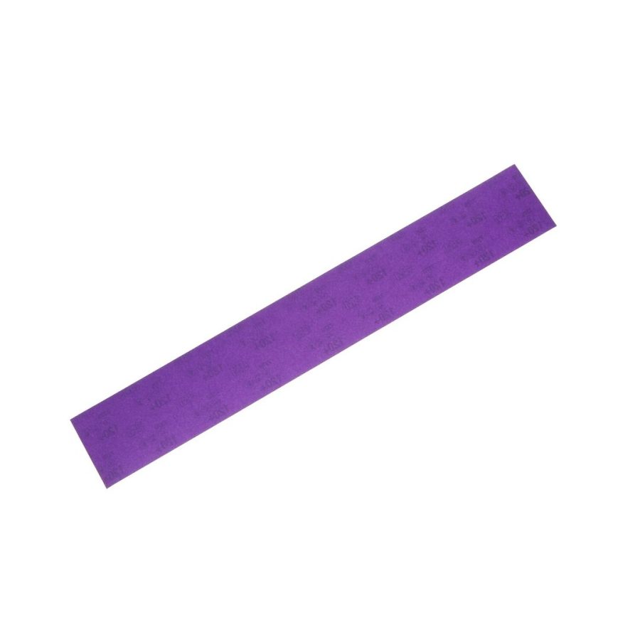 3M 34490 3M CUBITRON II HOOKIT, Used For Paint Removal/ Rough Body Filler Shaping/ Fine Feather Edging; Paper Backing; 40+ Grit; Purple; Precision Shaped Ceramic; Hook And Loop Type Attachment; Dry Use Only; 16-1/2 Inch Length x 2-3/4 Inch Width