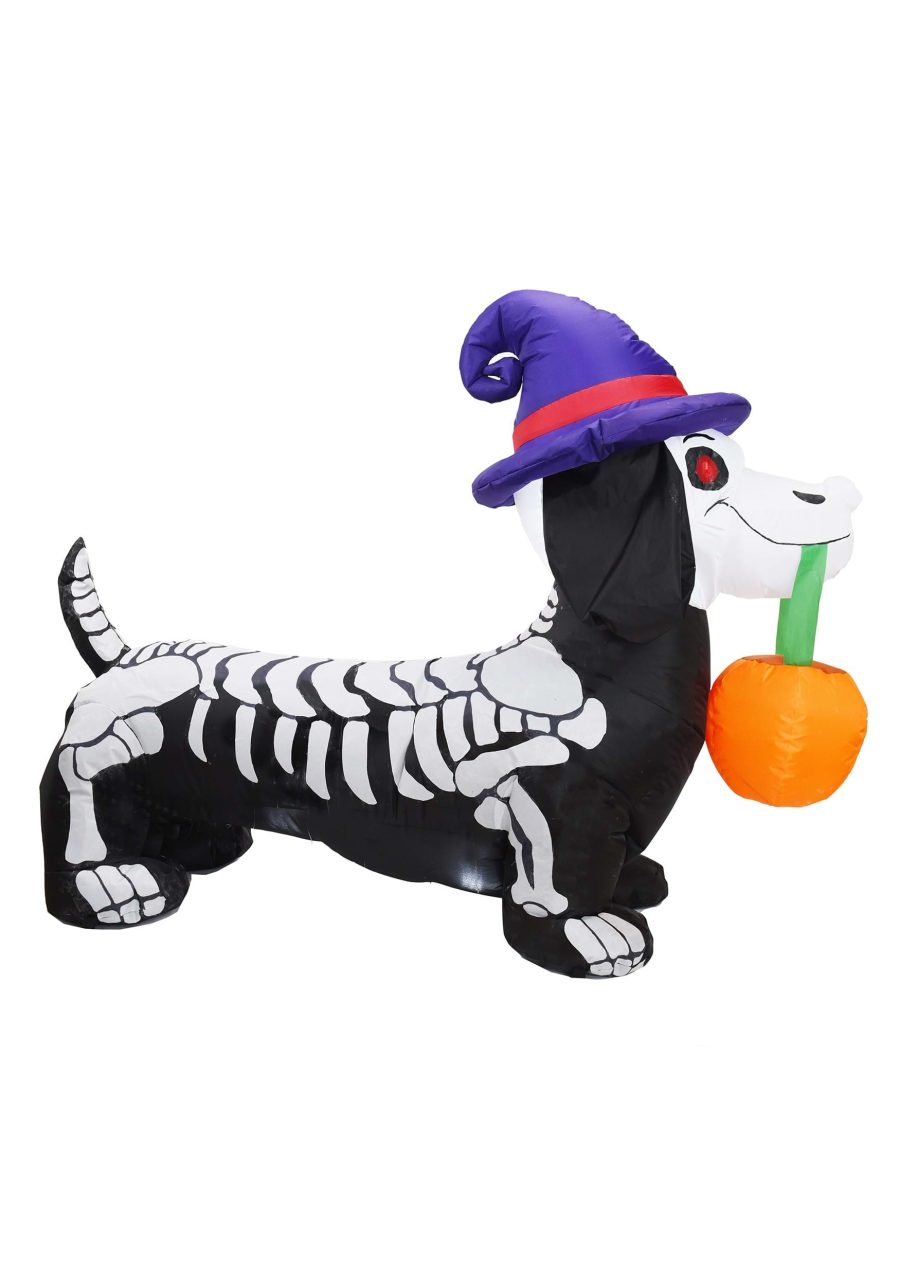 5FT Inflatable Wiener Dog Skeleton Prop Decoration