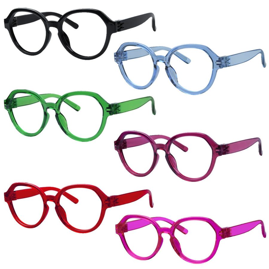 6 Pack Oversized Screwless Metalless Reading Glasses R2317