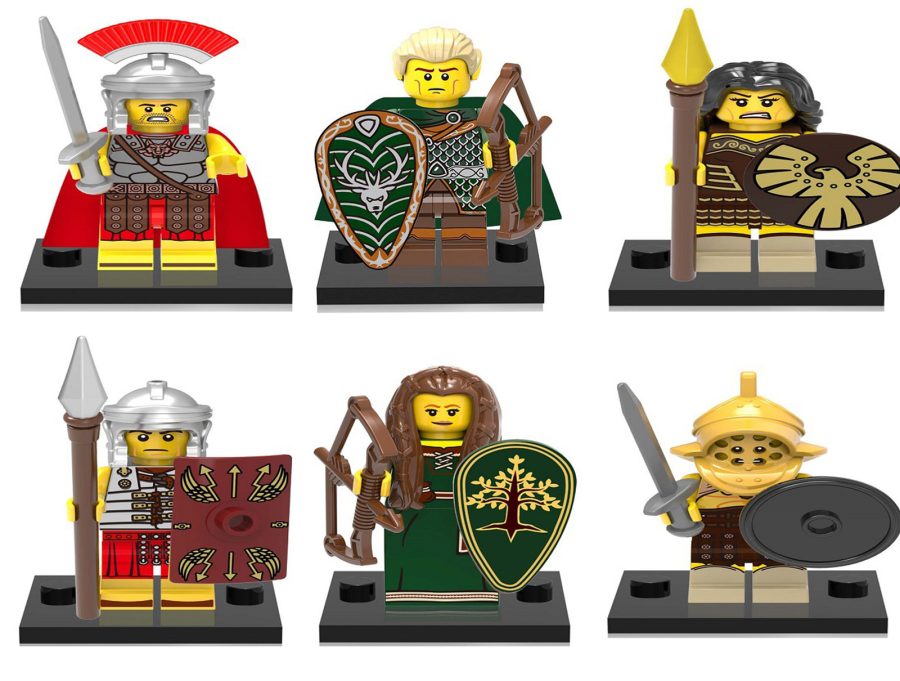 6pcs Medieval Roman Soldiers Collection DIY Minifigures Bricks Toy Gift