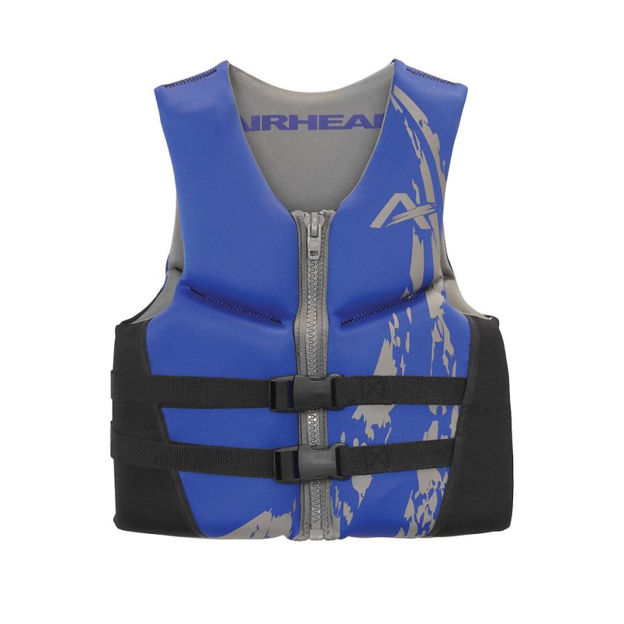 AIRHEAD 10076-11-B-BL KWIKDRY NEOLITE FLEX V BLUE XL, Life Vest; U S Coast Guard Approved; X-Large; Kwik-Dry NeoLite Shell; Blue And Gray; Closed Sides/ Front Zipper And 2 Buckle Releases With Black Straps