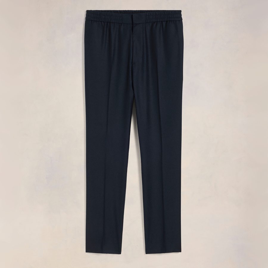 AMI Elasticated Waist Wool Trousers - S