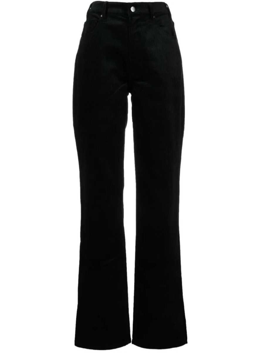 ANINE BING WOMEN Roy Pants Straight-Leg Corduroy Trousers Black