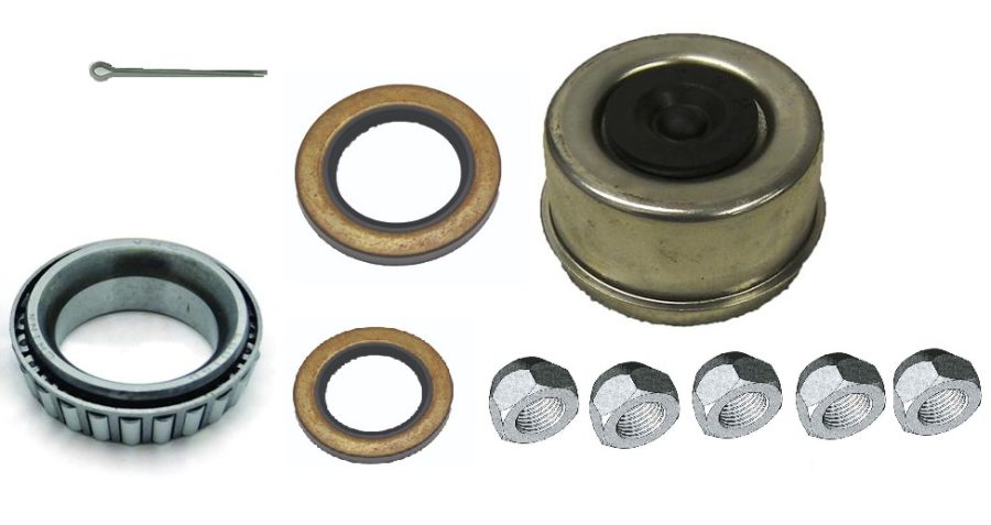 AP PRODUCTS 014035122 Trailer Wheel Bearing; Fits 3500 Pound Axle Capacity Hub; With Dust Cap/ Cotter Pin/ Five 1/2-20 Inch 60 Degree Cone Wheel Nuts/ Double Lip Grease Seal/ Outer Bearing And Inner Bearing