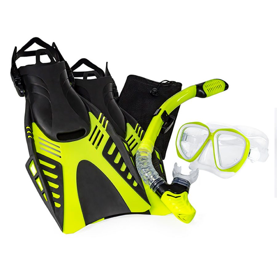 AQUA LEISURE DPX18230S3M DYNA ADULT 5-PIECE DIVE SET - ADULT SIZE M/L MENS 4.5-8.5/LADIES 5.5-9.5