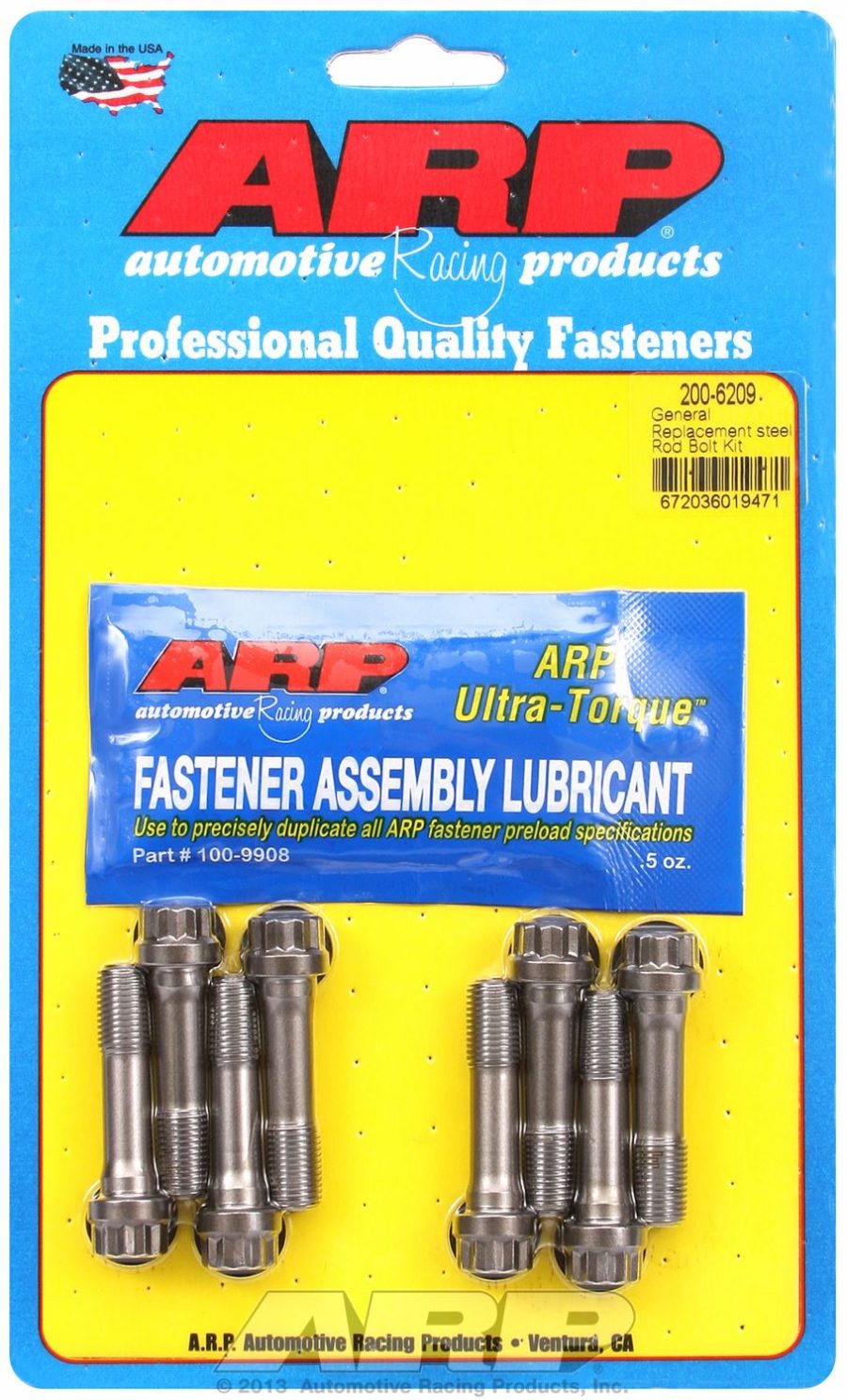 ARP 200-6209 GEN REPLACSTEL RD BLT KIT, General Replacement; 220000 PSI Tensile Strength; Polished; ARP2000 Steel; Set of 8