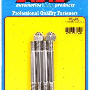 ARP 400-2408 1 INCH MOROSO CSK SS, For Use With 1-1/4 Inch Moroso Spacer; 5/16 Inch Diameter; 3.2 Inch Overall Length; Stainless Steel; With Hex Nuts/ Washers; Set Of 4