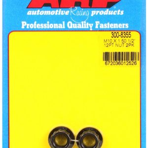 ARP 400-8345 M10X1.50 SS 12PT NUT KIT, 12 Point; 10 Millimeter x 1.50 Thread Size; 12 Millimeter Socket Size; 180000 PSI Tensile Strength; Polished; Stainless Steel; Single