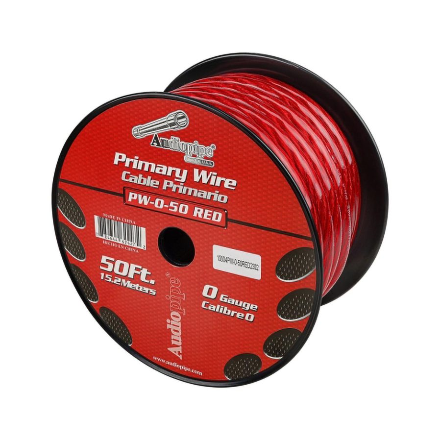 AUDIOPIPE PW-0-50-RED Power Wire 0 Gauge 50 Foot Red