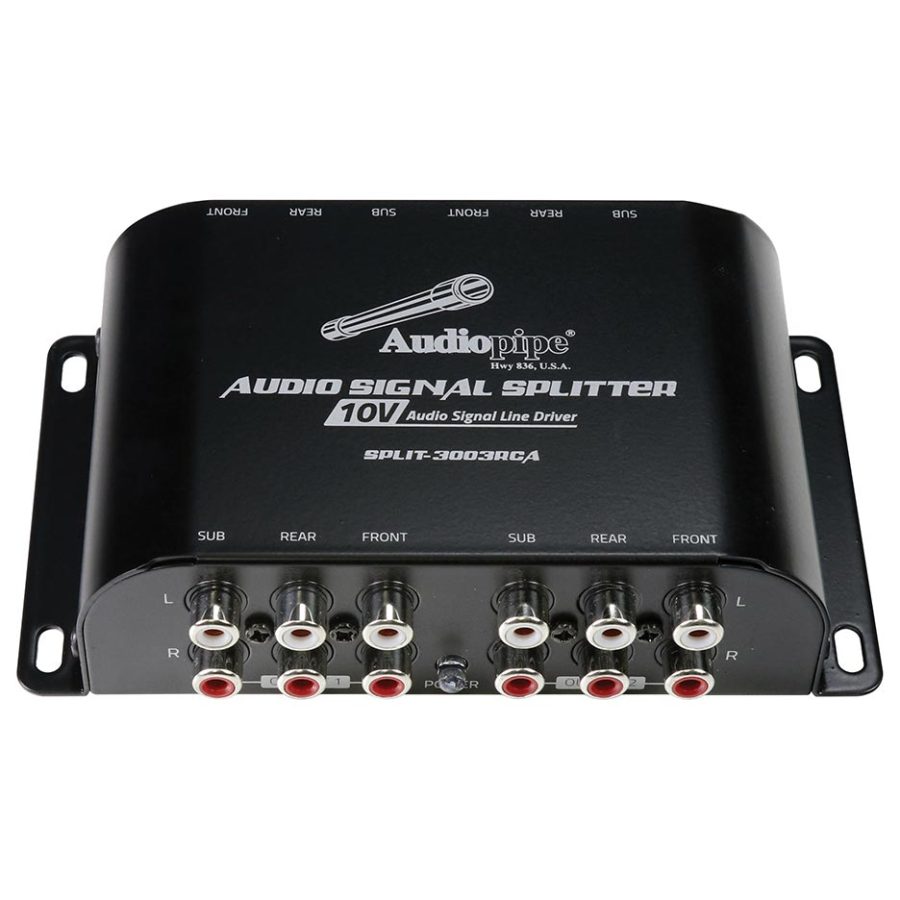 AUDIOPIPE SPLIT-3003RCA Multi-Audio Amplifier 3 RCA outputs w/bulit in 10V line driver