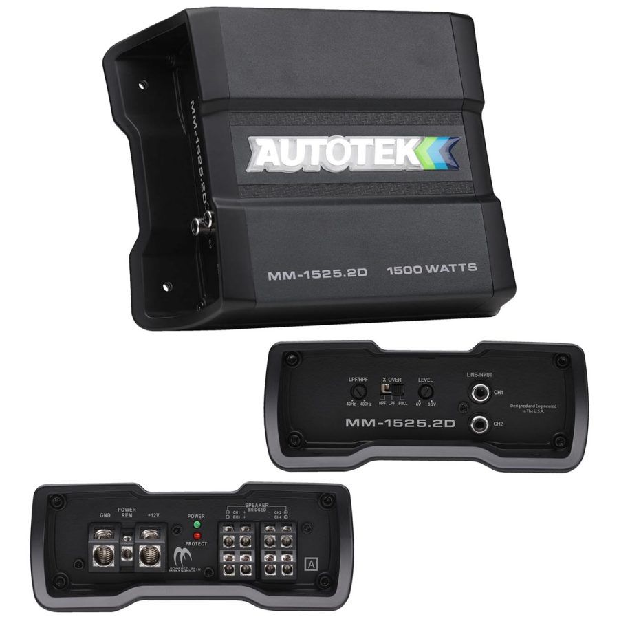 AUTOTEK MM15252D Mean Machine Compact D Class Amplifier 1500 Watts 2 Channel