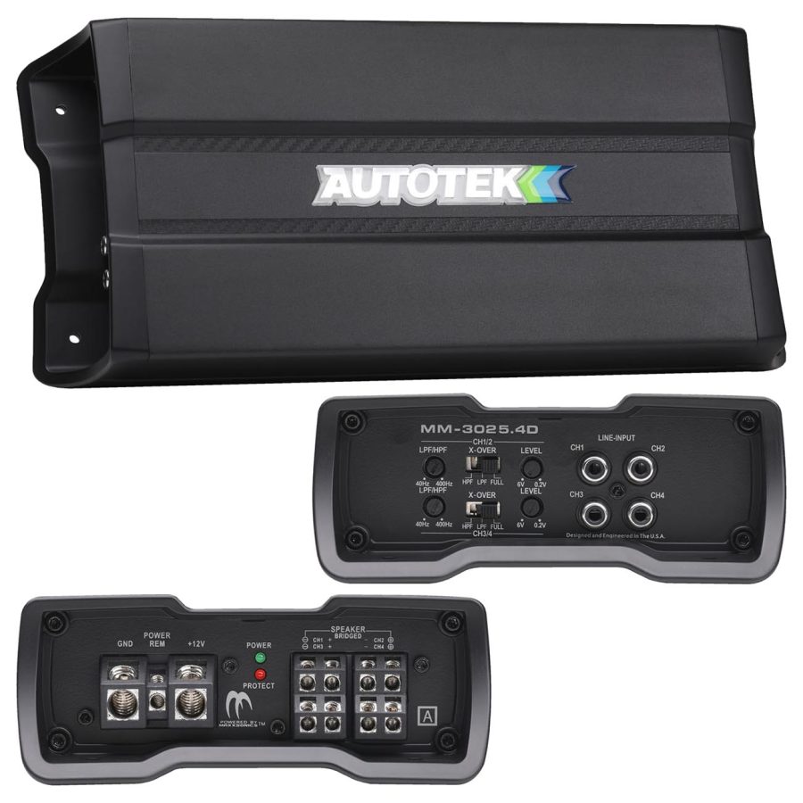 AUTOTEK MM30254D Mean Machine Compact D Class Amplifier 3000 Watts 4 Channel