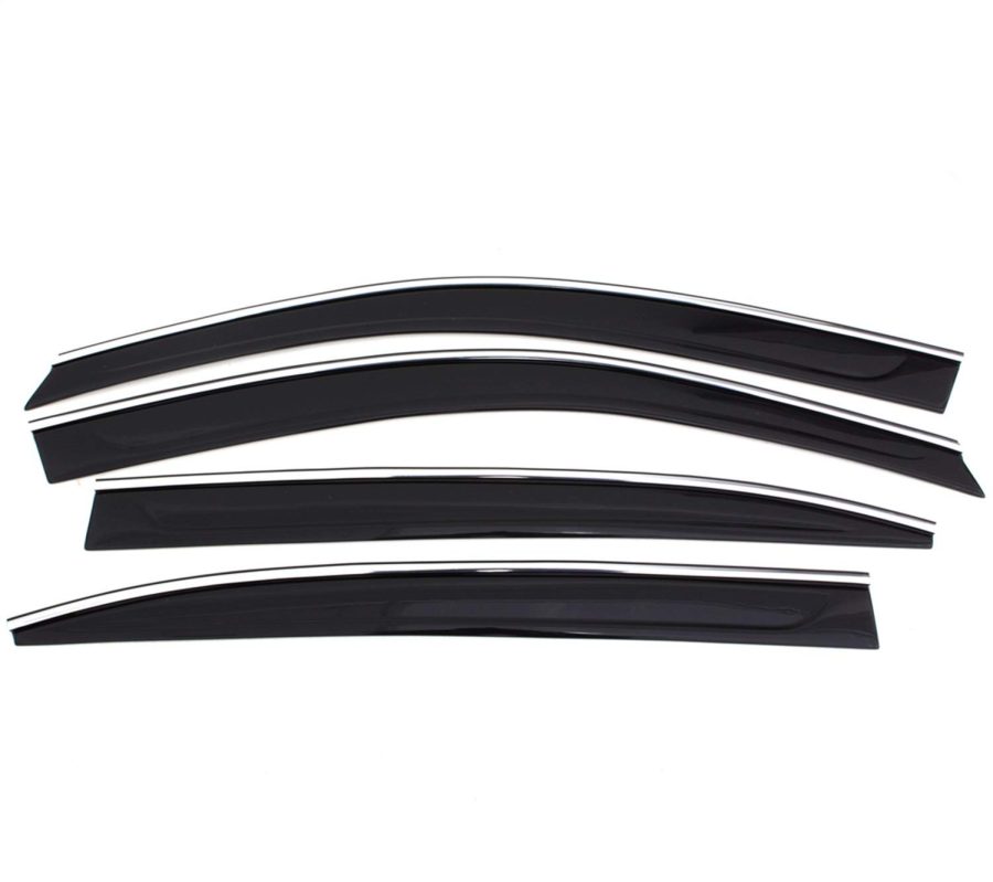 AVS 794033 Low Profile Ventvisor / Rain Guard | Fits 2020 - 2024 Hyundai Sonata, Smoke w/Chrome Trim, 4 pcs.