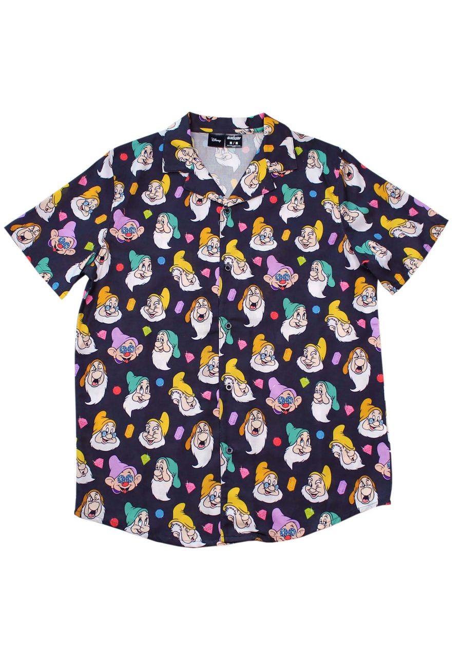 Adult Cakeworthy Snow White 7 Dwarves Button Up Shirt