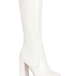 Adult White Patent Platform Gogo Boots