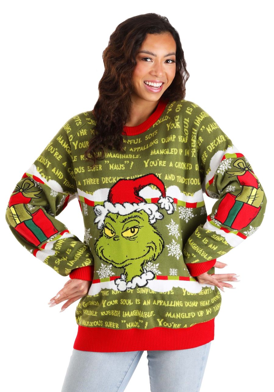 Adult You're a Mean One Mr. Grinch Sweater