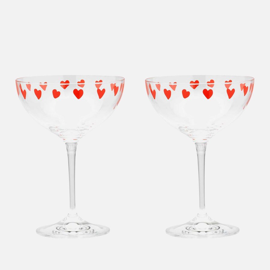 Anna + Nina Classic Love Champagne Glass Set of 2