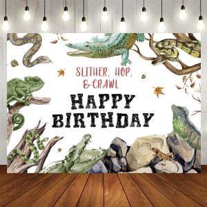 Aperturee Animals Slither Hop Crawl Birthday Backdrop