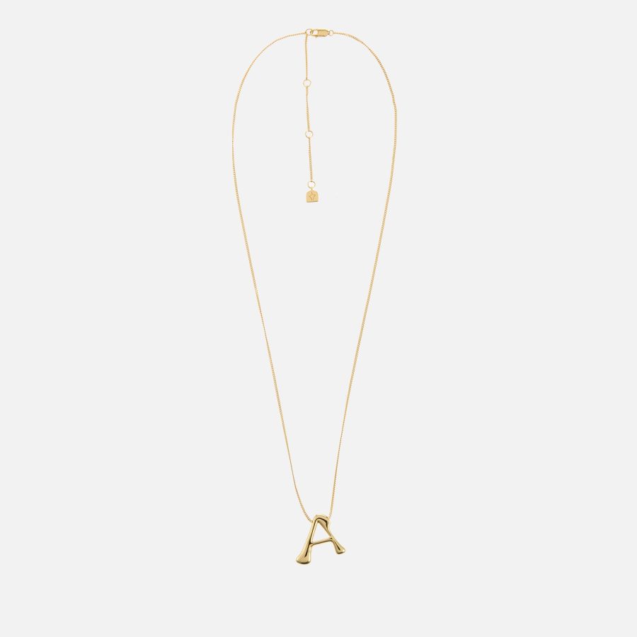 Astrid & Miyu Initial Bold 18K Gold-Plated Necklace