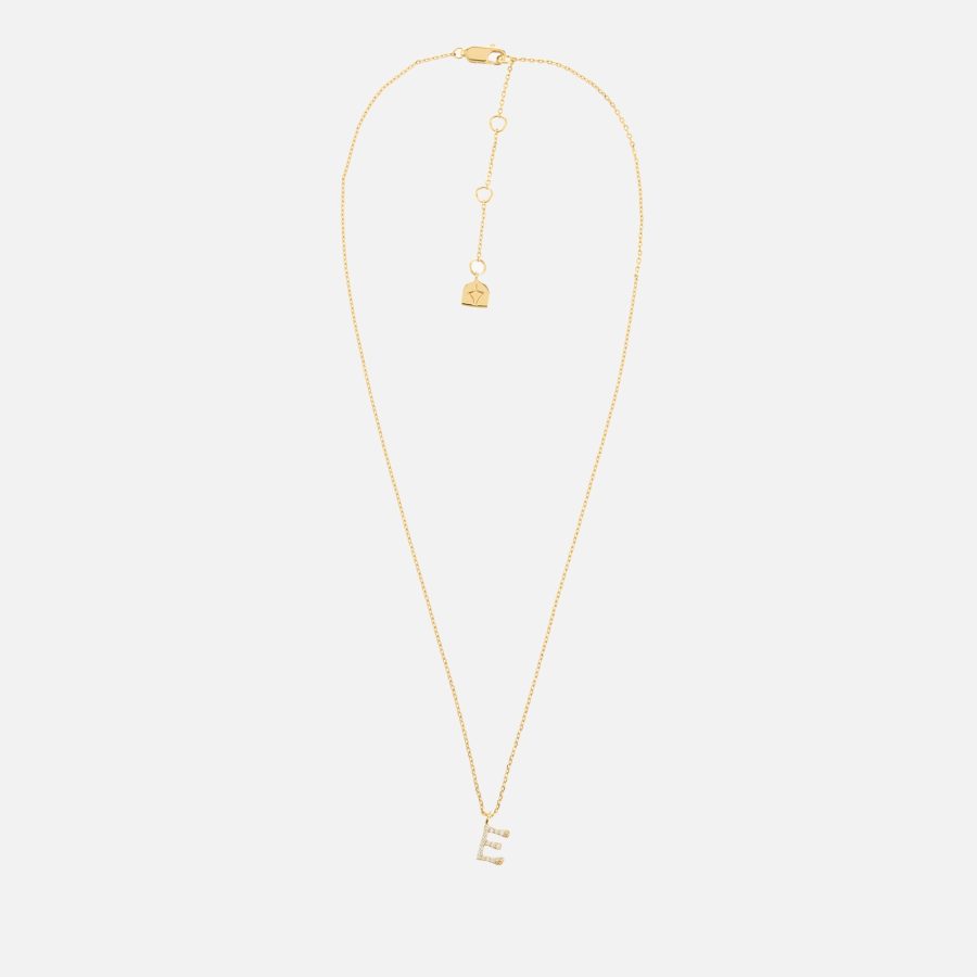 Astrid & Miyu Initial Pavé 18K Gold-Plated Necklace