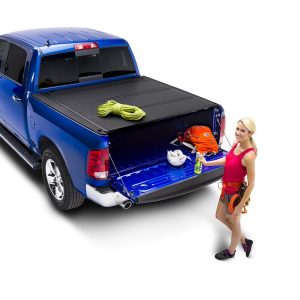 BAK 448207RB BAKFLIPMX4 09+ RAMBOX 57, Hard Folding; 2 Folds/ 3 Panels; Front Hinge Allows Entire Tonneau to Flip Up When Folded; Lockable Using Tailgate Handle Lock; Black Matte; Aluminum