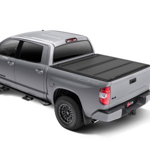 BAK 448446 BAKFLIP MX4, Hard Folding; 2 Folds/ 3 Panels; Front Hinge Allows Entire Tonneau To Flip Up When Folded; Matte Black; Aluminum; Lockable Using Tailgate Handle Lock