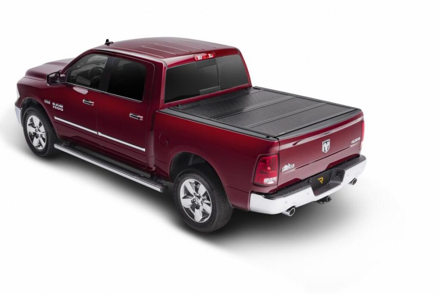 BAK 772446 BAKFLIP F1, Hard Folding; Low Profile; 2 Folds/ 3 Panels; Front Hinge Allows Entire Tonneau To Flip Up When Folded; Gloss Black; Fiberglass Covered Aluminum; Lockable Using Tailgate Handle Lock