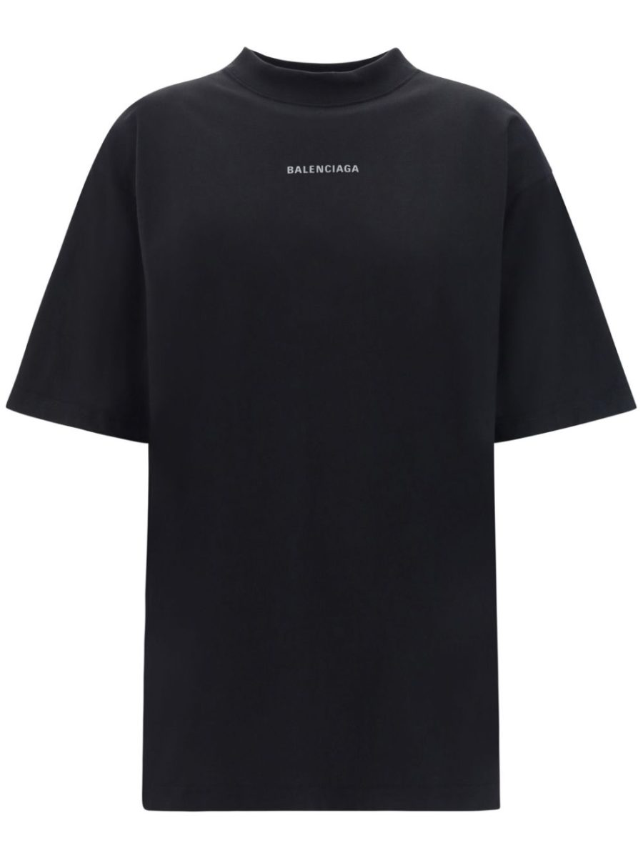 BALENCIAGA Logo-Print Cotton T-Shirt Black