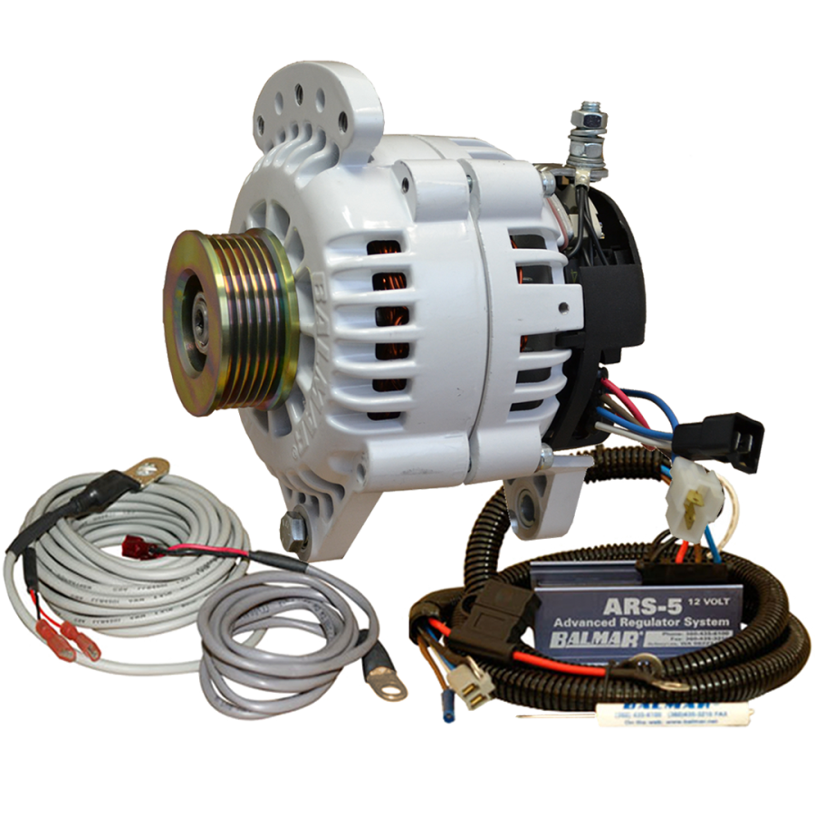 BALMAR 60YP120K6 13 INCH White and Black Functional Alternator 120A Saddle Mount Single Foot Regulator