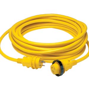 BEP 199119 30 AMP POWER CORD PLUS CORDSET - 50, Power Supply Cord; 30 Amp/ 125 Volt AC; 50 Foot Length; 3 Prong L5-30P Male Plug And NEMA 5-30R Female Connector; 10 Gauge Wire; UL/ CSA Certified; Yellow