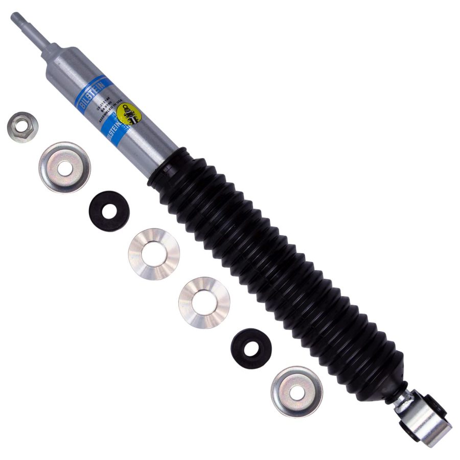 BILSTEIN 33-313146 Shock Absorber; B8 5100 Series; Nitrogen Gas Charged; Limited Lifetime Warranty; 14.91 Inch Collapsed Length/ 23.03 Inch Extended Length; Stem Upper Mount/ Eye Lower Mount; With Shock Boots; Zinc Plated; Single