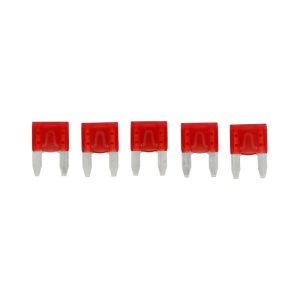 BUSSMANN BP/ATM-10-RP 5PK BP/ATM-10 FUSES, Red Blade; ATM; 10 Amp; Pack Of 5; With English/ Spanish/ French Language Blister Packaging