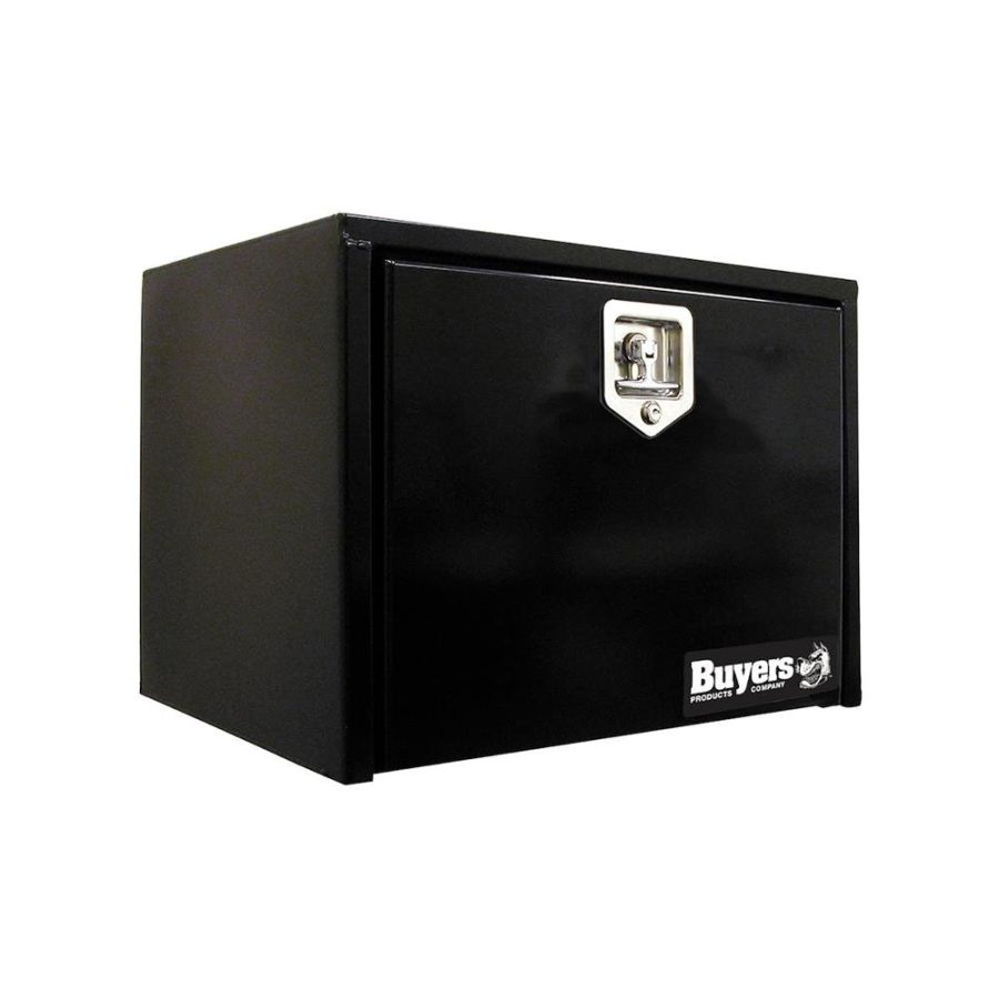 BUYERS PROD 1702295 Black Steel Underbody Truck Box With Lockable T-Handle Latch, 18 x 18 x 18 Inch, Made In The USA, Contractor Tool Box, Tool Chest For Storage & Organization, Durable Job Box